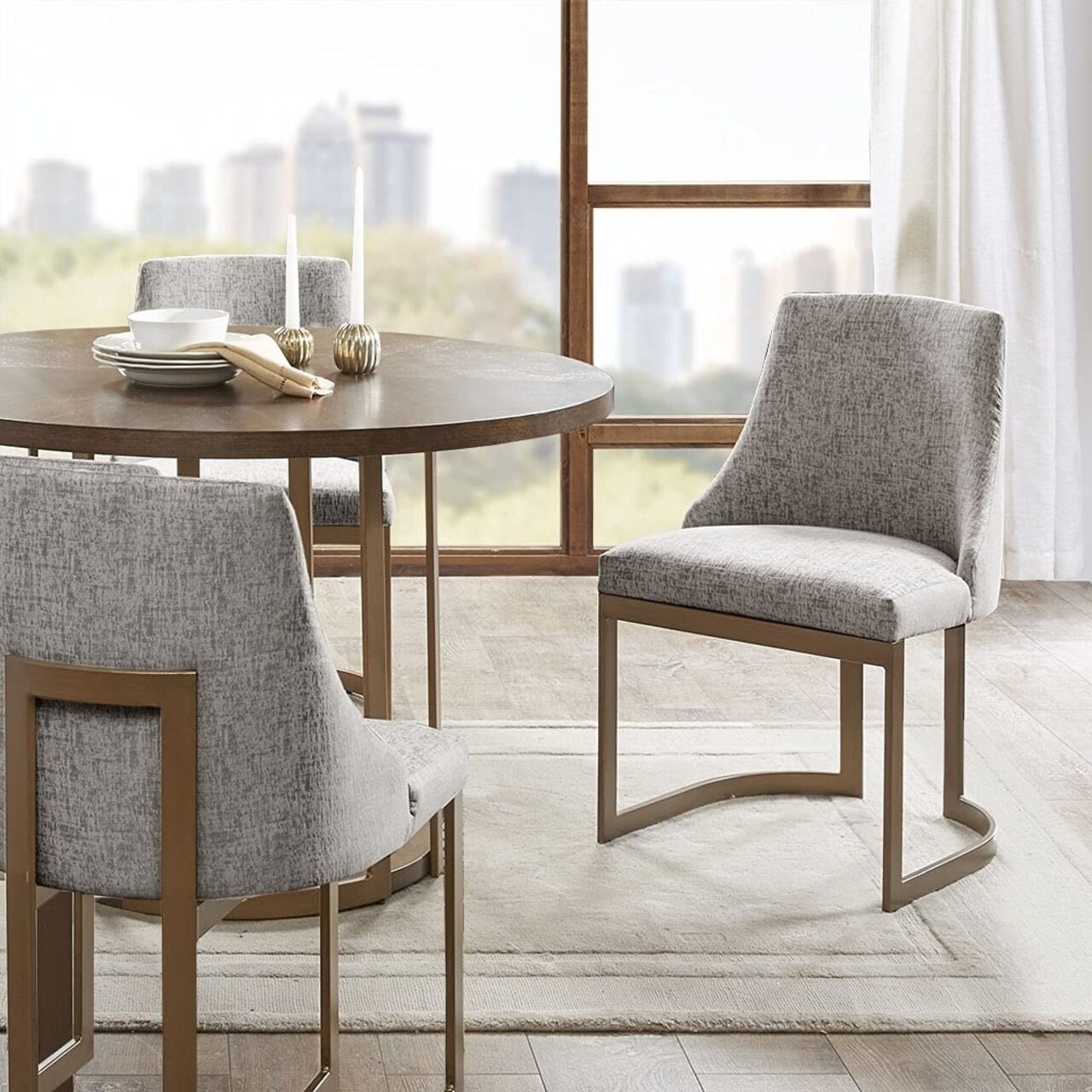 Madison Park Bryce Set of 2 Dining Chair with Grey Finish MP108-0956